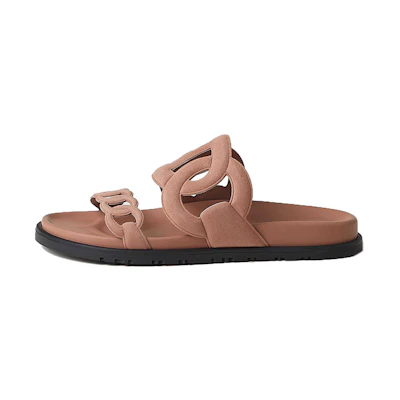 (W) HERMES Extra 'Pink Open-Toe Flat Sandal'