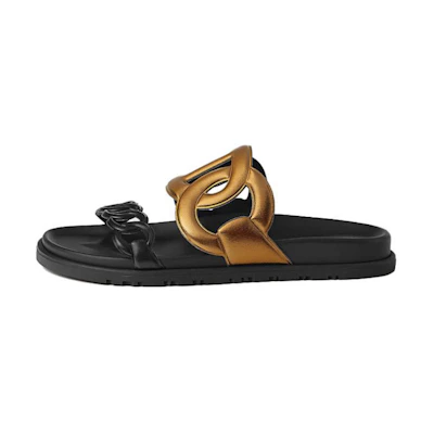(W) HERMES Extra Leather Mule Slides 'Black'