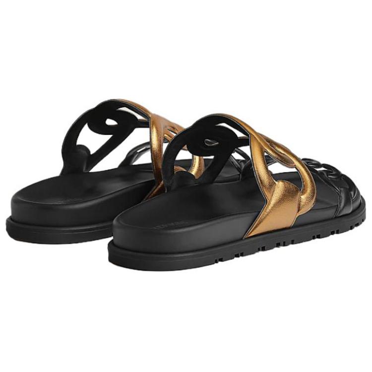 Purchase (W) HERMES Chanclas de Cuero Extra 'Negro' H222153Z-D0