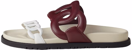 (Women) HERMES Extra Leather Open-Toe Flat Sandals 'Red White' H222302Z-Z6 (Women) HERMES Extra Leather Open-Toe Flat Sandals 'Red White' H222302Z-Z6
