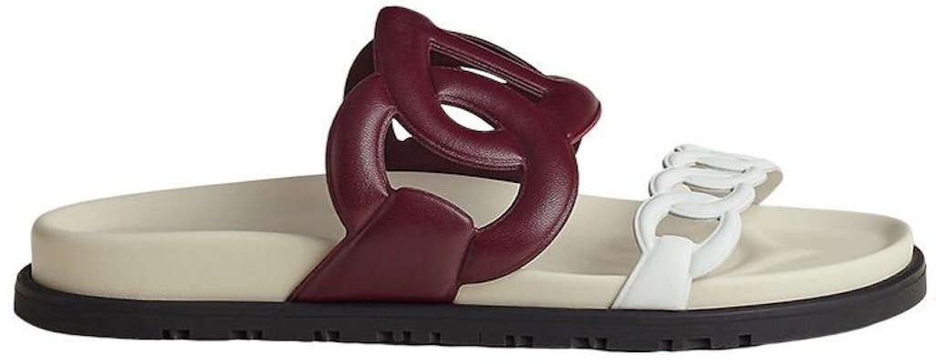 (Women) HERMES Extra Leather Open-Toe Flat Sandals 'Red White' H222302Z-Z6 Order (Women) HERMES Extra Leather Open-Toe Flat Sandals 'Red White' H222302Z-Z6