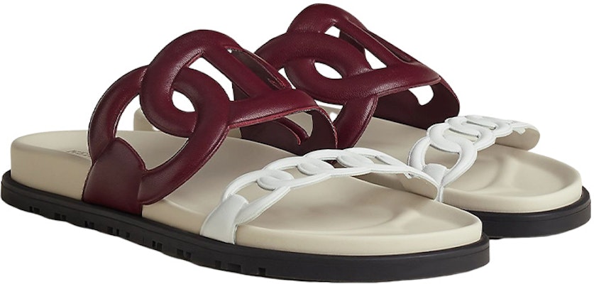 (Women) HERMES Extra Leather Open-Toe Flat Sandals 'Red White' H222302Z-Z6 Shop (Women) HERMES Extra Leather Open-Toe Flat Sandals 'Red White' H222302Z-Z6