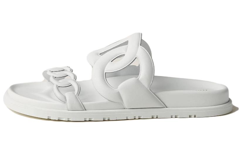 (Women) HERMES Extra Leather Slide 'Open Toe White' H222302Z-91