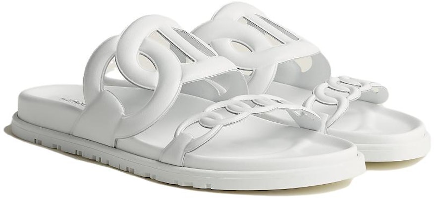 (Women) HERMES Extra Leather Slide 'Open Toe White' H222302Z-91 Lookbook (Women) HERMES Extra Leather Slide 'Open Toe White' H222302Z-91