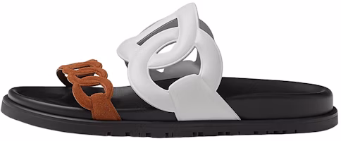 (Women) HERMES Extra Leather Slip-On 'White Brown' H222152Z-90 (Women) HERMES Extra Leather Slip-On 'White Brown' H222152Z-90