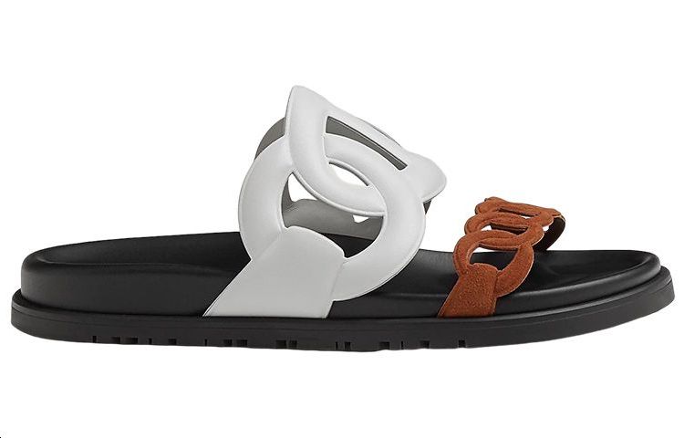 Order (W) 爱马仕白棕色高级皮革便鞋 H222152Z-90