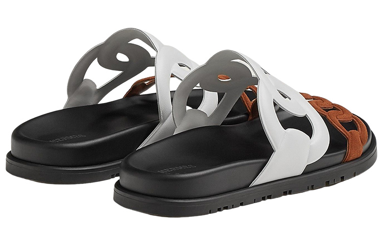 Shop (W) 爱马仕白棕色高级皮革便鞋 H222152Z-90