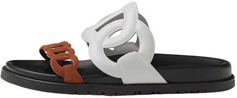 (Women) HERMES Extra Leather Slip-On 'White Brown' H222152Z-90 (Women) HERMES Extra Leather Slip-On 'White Brown' H222152Z-90