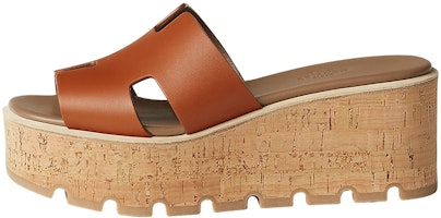 (Women) HERMES Eze 30 'Brown Calfskin Peep-Toe Platform' H231116Z-A3 (Women) HERMES Eze 30 'Brown Calfskin Peep-Toe Platform' H231116Z-A3