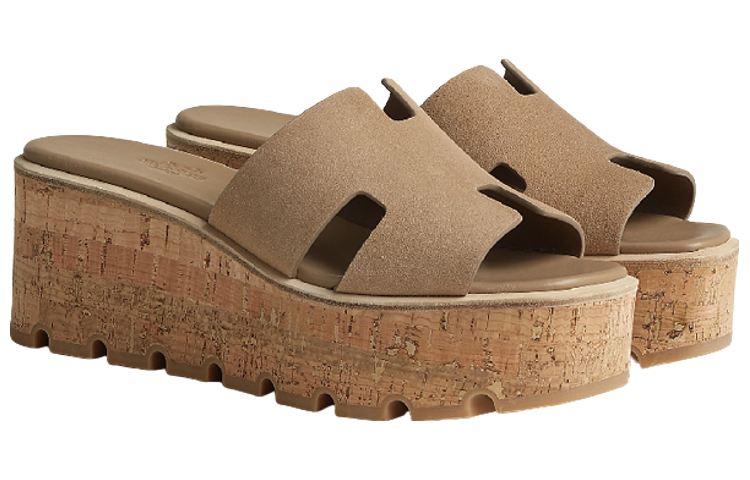 (W) HERMES Eze 'Thick Sole Brown Fashion Slide' 圖 3