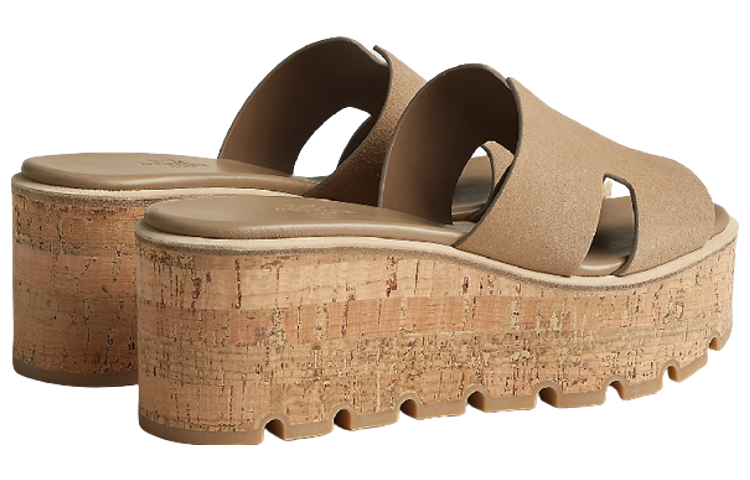 (W) HERMES Eze 'Thick Sole Brown Fashion Slide' 圖 4