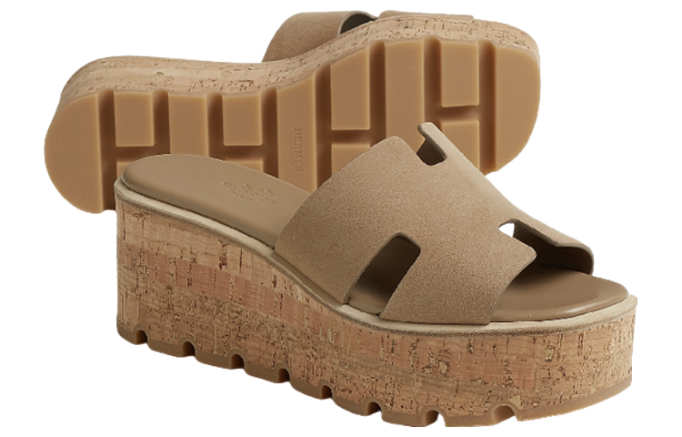 (W) HERMES Eze 'Thick Sole Brown Fashion Slide' 圖 5