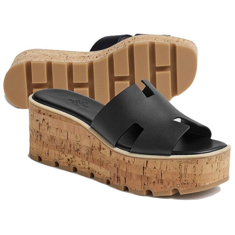 Details for (W) HERMES Eze Leren Slippers ''Open-Toe Comfort Zwart'' H221026Z-02
