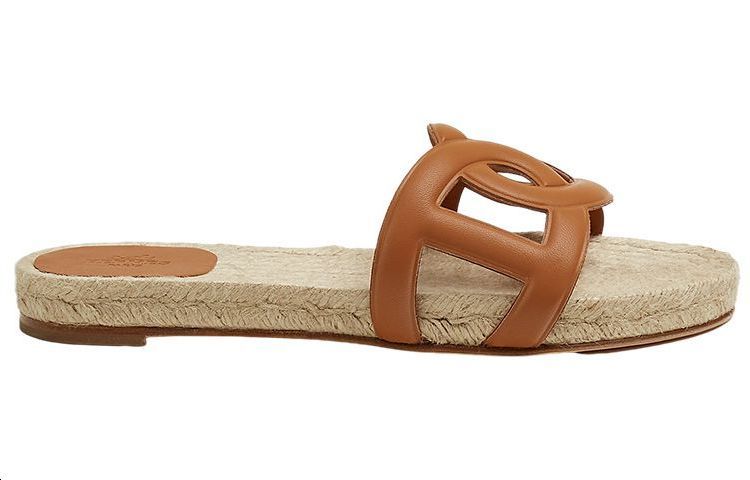 Order HERMES愛馬仕 Famosa 帆布 時尚涼鞋 女款 棕色