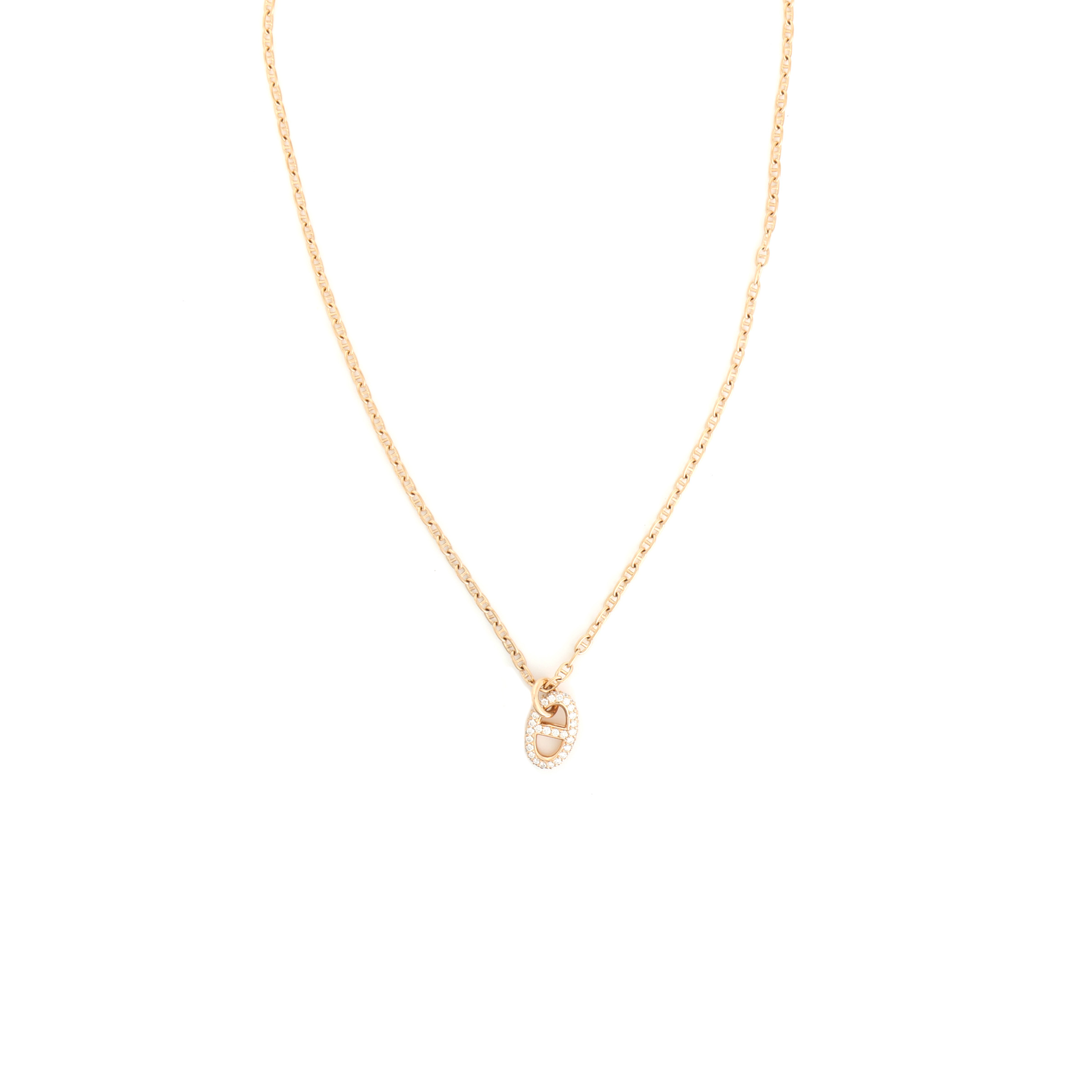 (Women) HERMES Farandole 18K Rose Gold Diamond Necklace for Women. H221303B-00SH