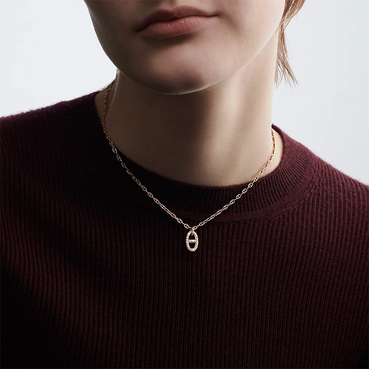 (Women) HERMES Farandole 18K Rose Gold Diamond Necklace for Women. H221303B-00SH 圖 4