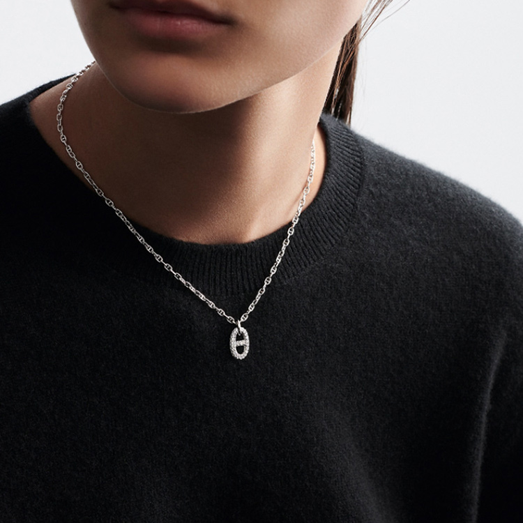 (Women) HERMES Farandole 18K White Gold Necklace with Full Diamonds for Women. H221304B-00SH 圖 3