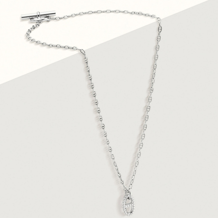 (Women) HERMES Farandole 18K White Gold Necklace with Full Diamonds for Women. H221304B-00SH 圖 4