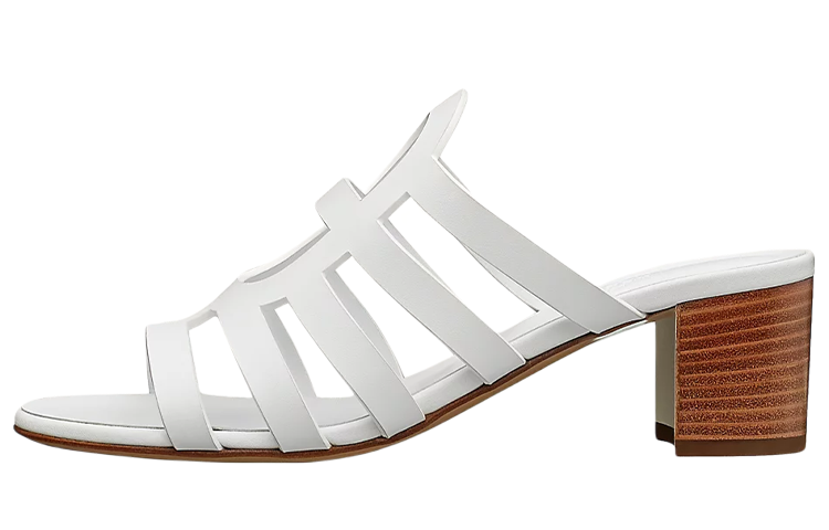 (Women) HERMES Fashion Calfskin High Heel Sandals 'White' H211007Z-90