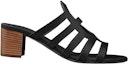 Order (W) Sandal Tumit Tinggi Kulit Anak Lembu HERMES 'Hitam' H211007Z-02