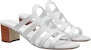 (W) HERMES Sandal Tumit Tinggi Kulit Anak Lembu Fesyen 'Putih' H211007Z-90