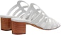 (W) HERMES Sandal Tumit Tinggi Kulit Anak Lembu Fesyen 'Putih' H211007Z-90