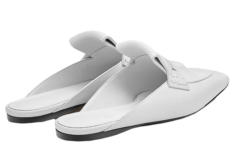 Shop (W) HERMES Mode Platte Schoen ''Wit'' H221038Z-90