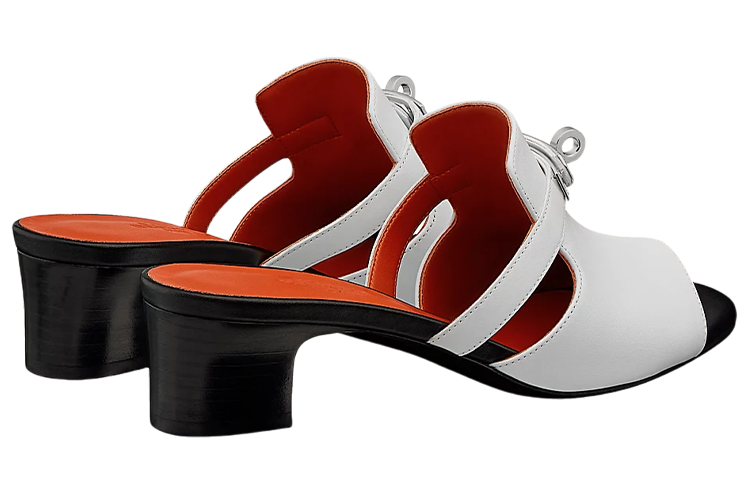 (W) HERMES Fashion High Heel Sandals 'White' 圖 4