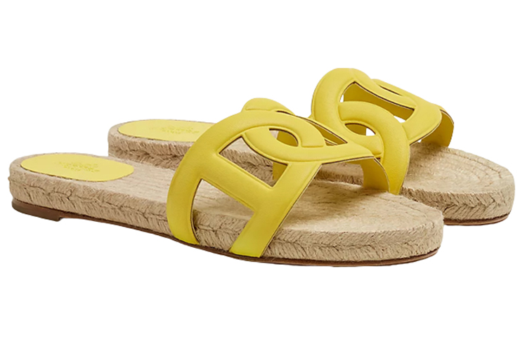 Lookbook (W) HERMES Fashion Slip-On Hausschuhe ''Gelb'' H222151Z-71