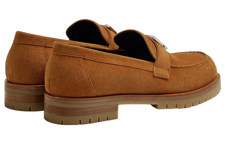 Shop HERMES 愛馬仕 Faubourg 樂福平底鞋 女款 棕色