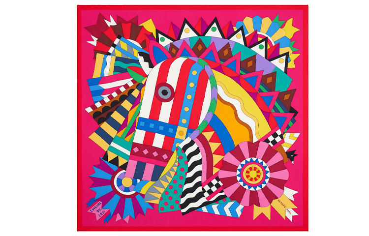 (Women) HERMES Festival Horse 90cm Silk Scarf Women - Pink H003748S-01 圖 2