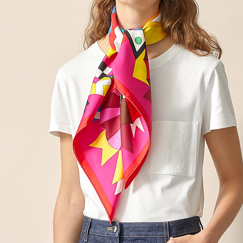 (Women) HERMES Festival Horse 90cm Silk Scarf Women - Pink H003748S-01 圖 3