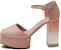 (Women) HERMES Fever Buckle Peep-Toe High Heels 'Rose Quartz' H222010Z-R0