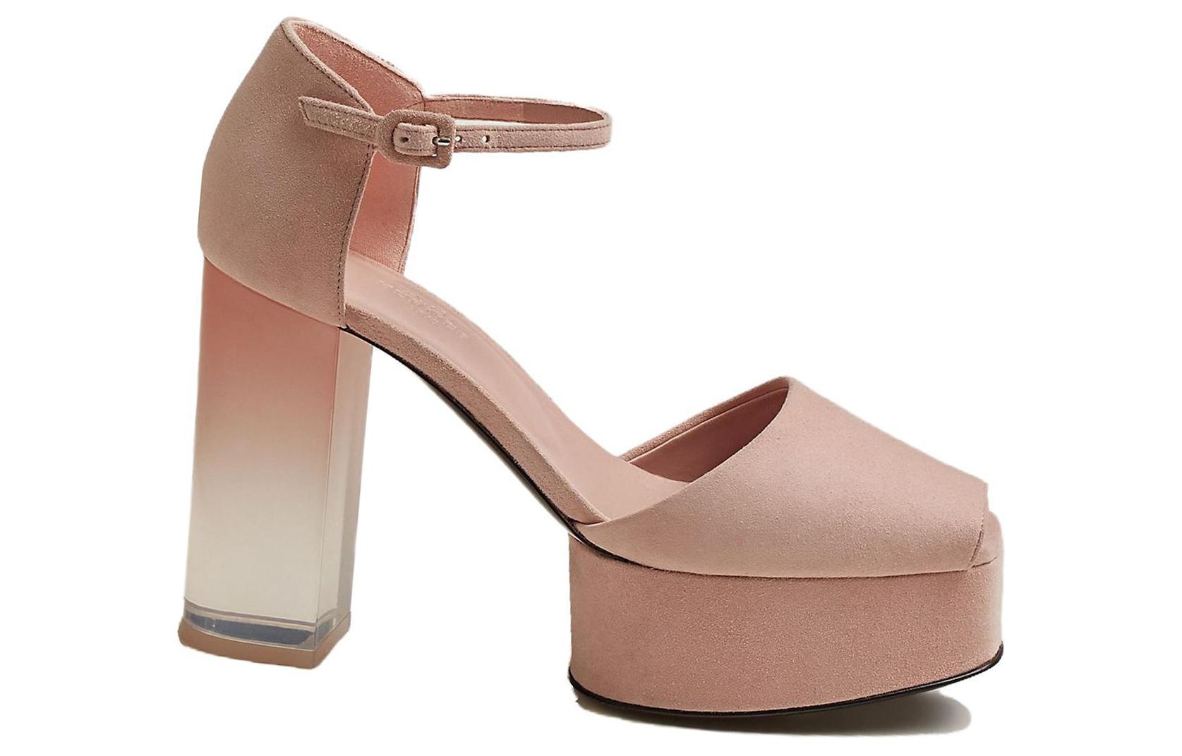 Order (W) 爱马仕Fever粉色水晶扣露趾高跟鞋 H222010Z-R0