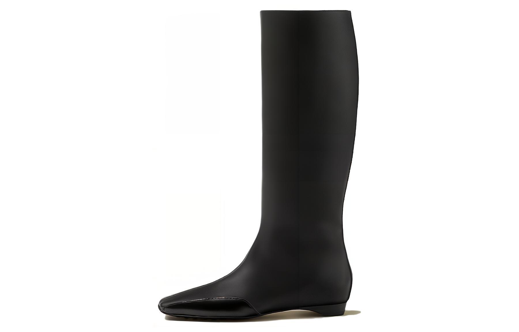(Women) HERMES Finale Leather Tall Boot 'Black Square Toe' H222025Z-02