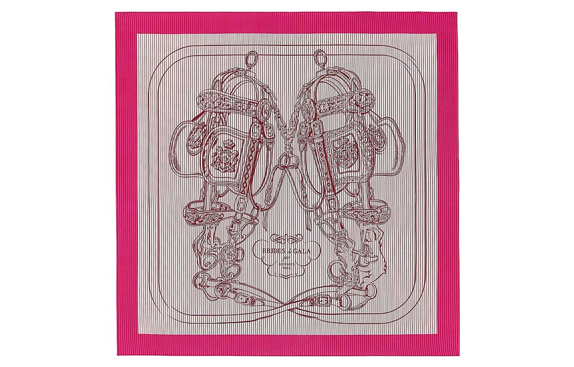 (Women) HERMES Finesse Fashion Versatile  Silk Scarf in Rose Red. H011266S-03