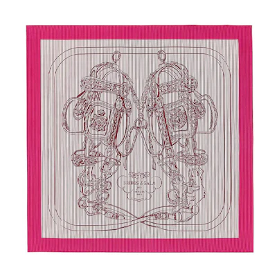 (Women) HERMES Finesse Fashion Versatile Silk Scarf in Rose Red. H011266S-03