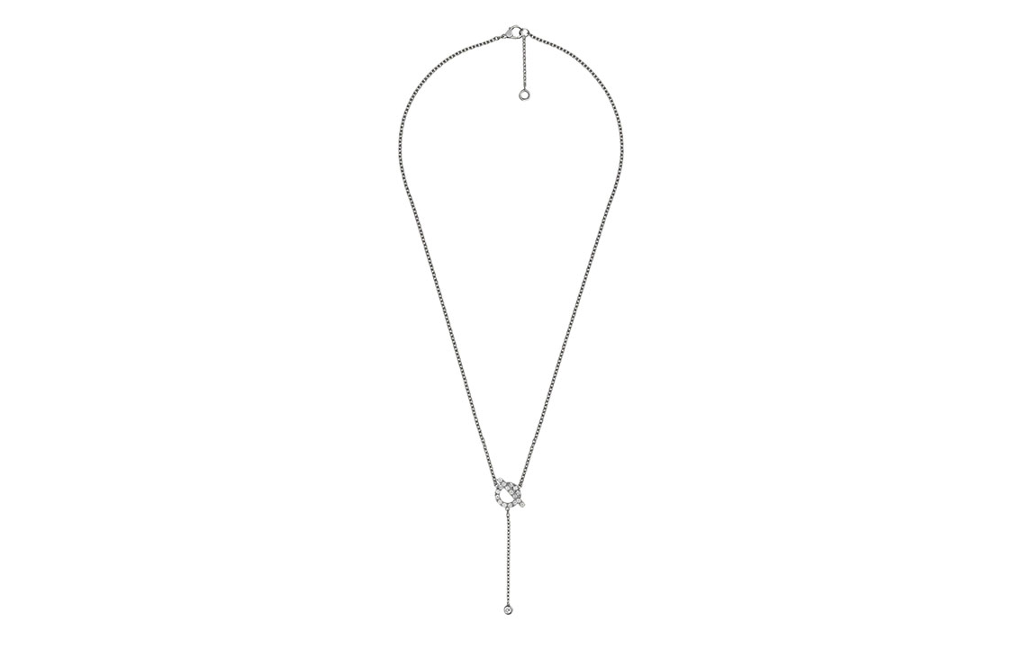 (Women) HERMES Finesse Lariat Small Q Series Platinum Lasso Necklace for Women. H219207B-00 圖 3