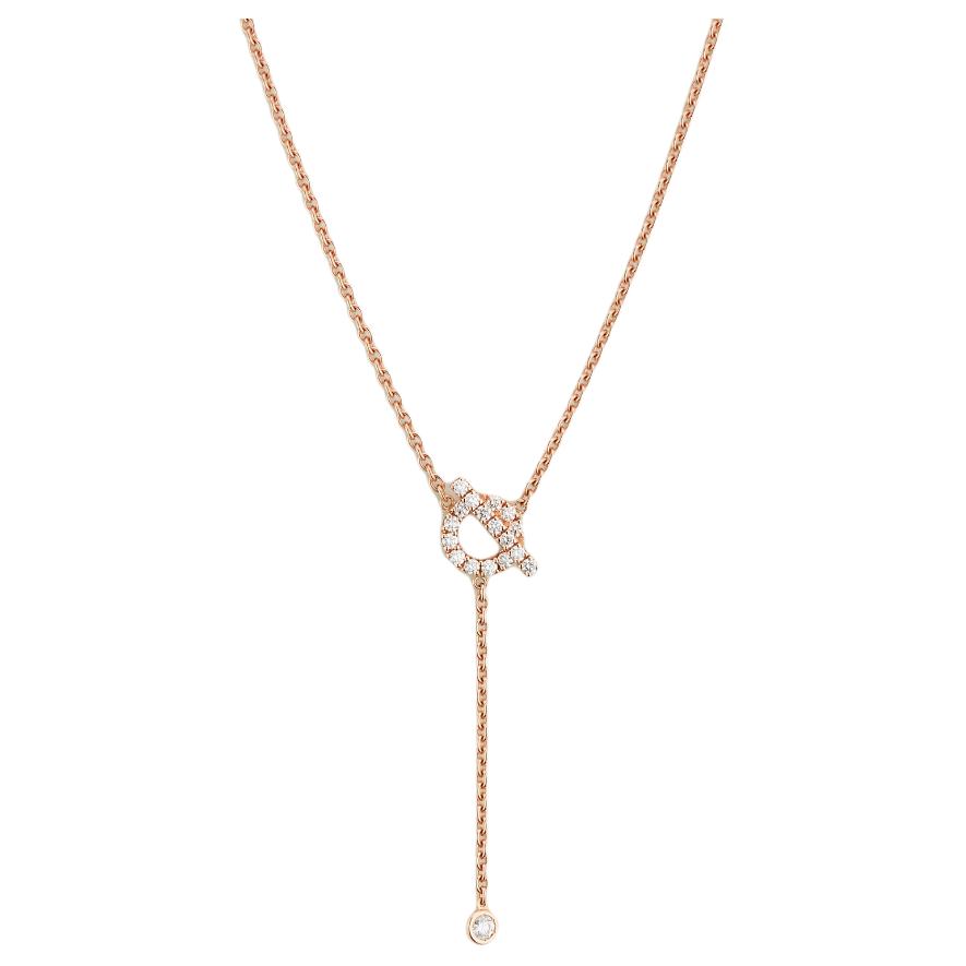 (Women) HERMES Finesse Lasso Design 18K Rose Gold Necklace for Women - Rose Gold. 105527557