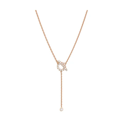 (Women) HERMES Finesse Lasso Design 18K Rose Gold Necklace for Women - Rose Gold. 105527557