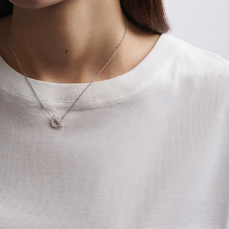 (Women) HERMES Finesse Platinum White Diamond Necklace for Women H219310B-00 圖 5