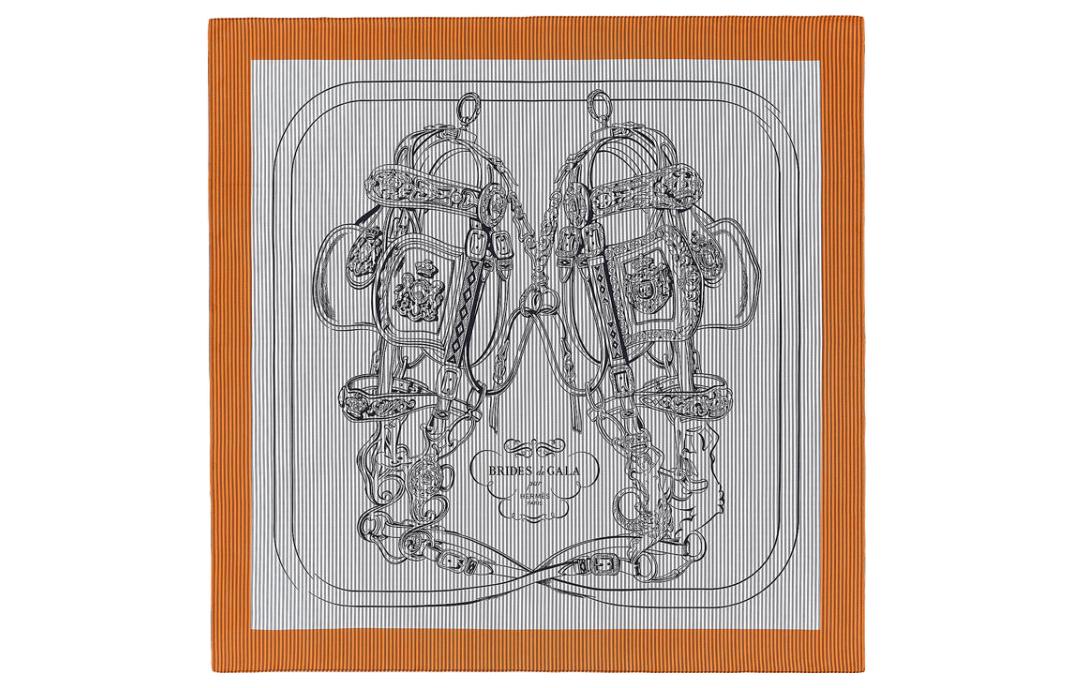 Buy (Women) HERMES Finesse Printed Silk Scarf for Women in Orange. H011266S-02