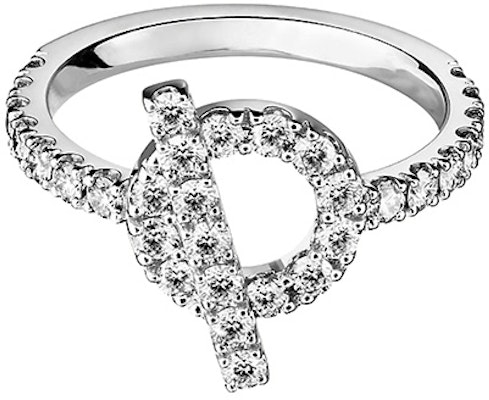 (Women) HERMES Finesse Signature Clasp Diamond Ring for Women - Silver White H219610B-000 Buy (Women) HERMES Finesse Signature Clasp Diamond Ring for Women - Silver White H219610B-000