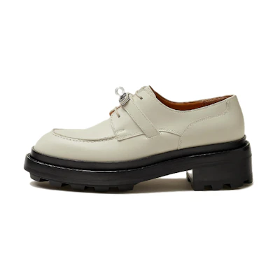 (W) HERMES First Oxford 'White Leather Platform'
