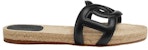 (W) Sandal Rata HERMES 'Fesyen Kulit Hitam' H222151Z-02