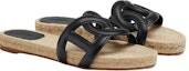 Shop (W) Sandal Rata HERMES 'Fesyen Kulit Hitam' H222151Z-02