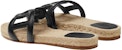 (W) Sandal Rata HERMES 'Fesyen Kulit Hitam' H222151Z-02