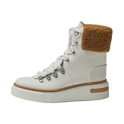 (W) HERMES Flocon Short Boot 'White'