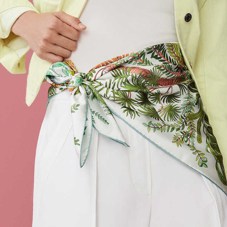 (Women) HERMES Floral Pattern Print Silk Scarf for Women - Multicolor H903908S 08 圖 4