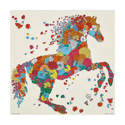 (Women) HERMES Floral Pattern Silk Scarf for Women H003904S 08